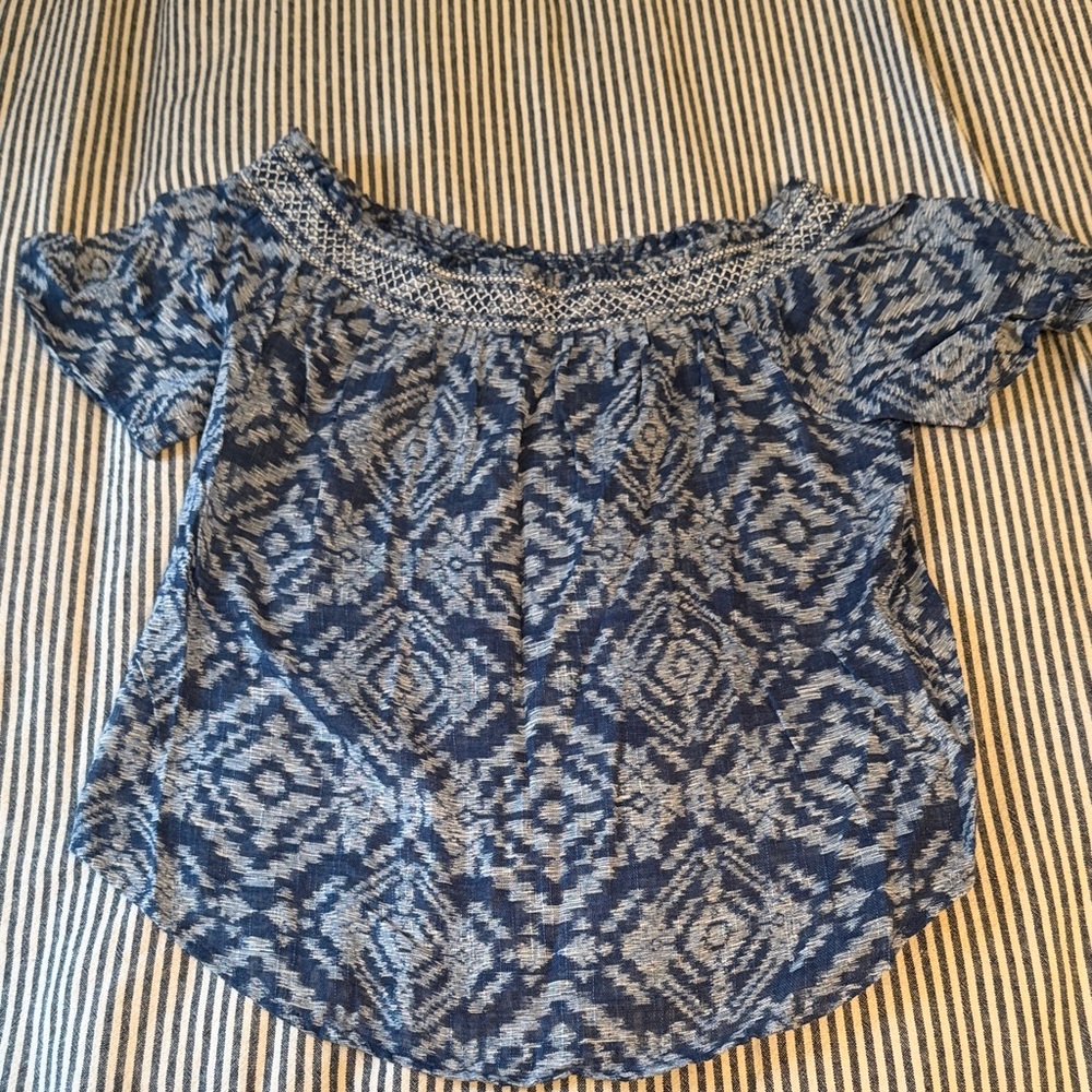 Women's Aztec Blue Patterned Top